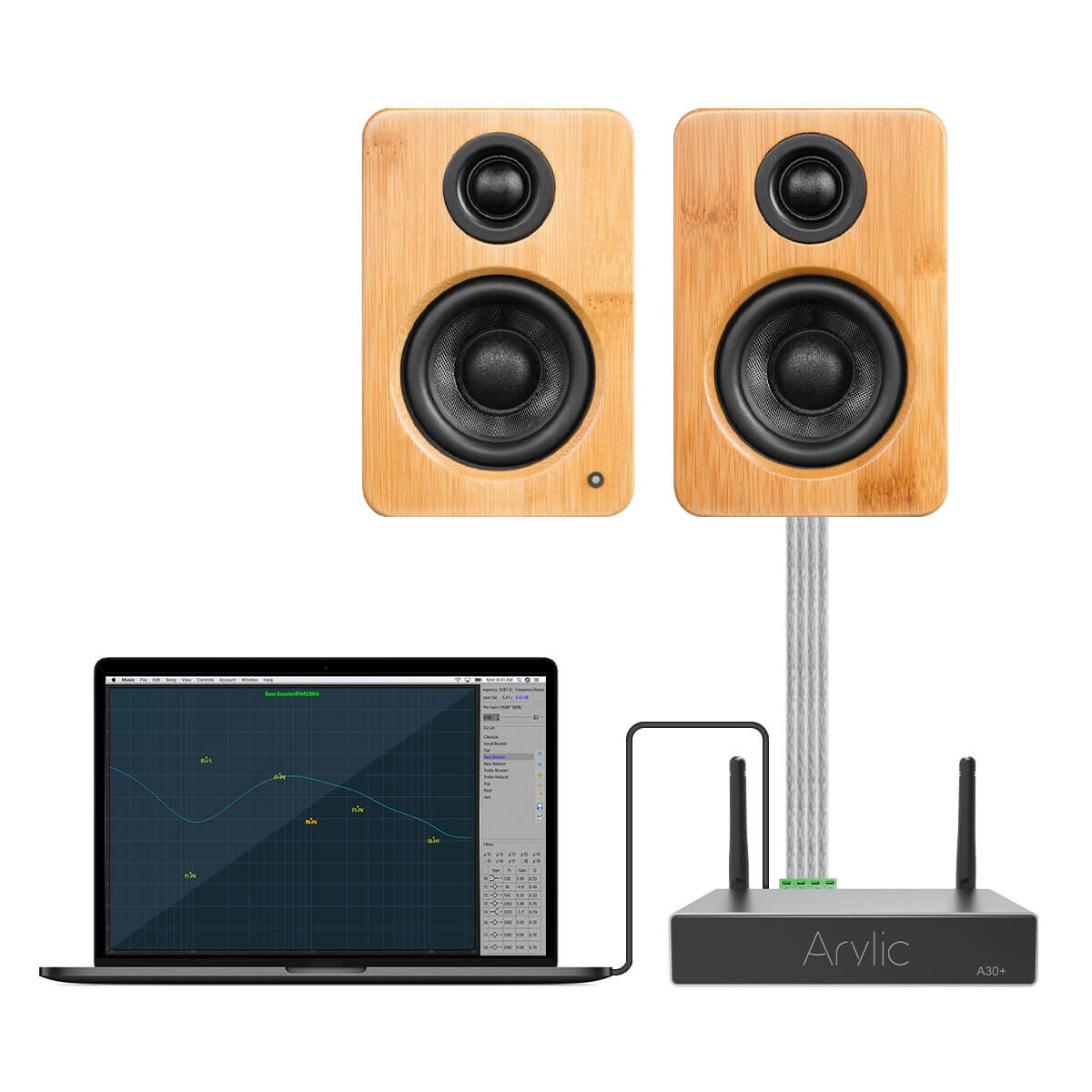 amp to speaker to computer monitor