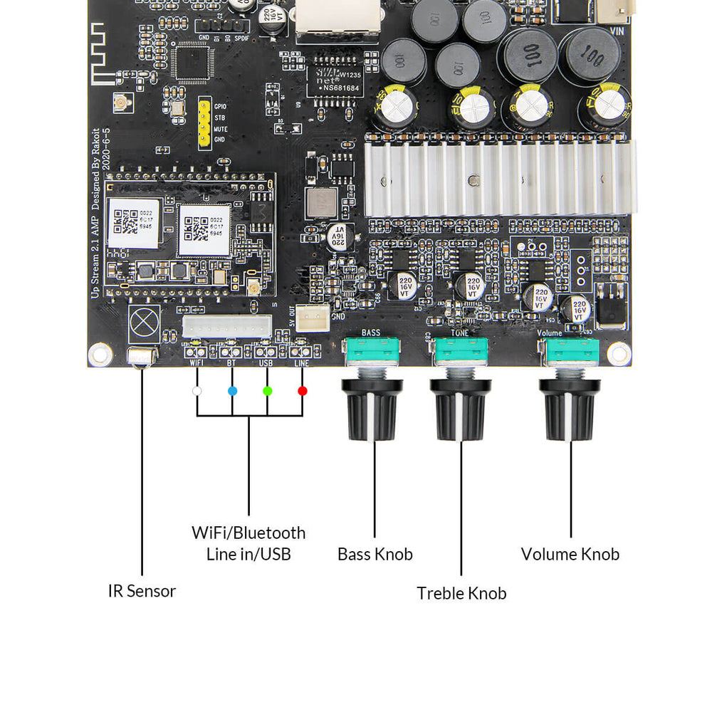 2.1 Amplifier with 100W+50W *2 for DIY Audio-Arylic.com